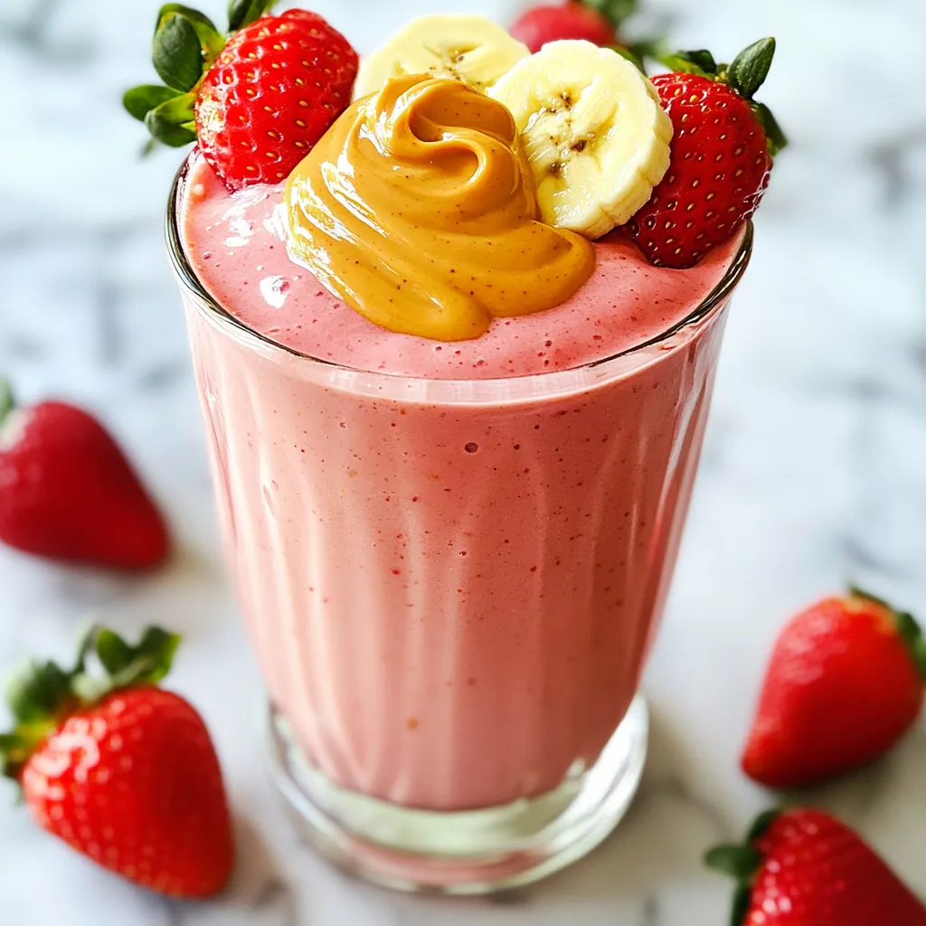 Peanut Butter Strawberry Smoothie Creamy Delight