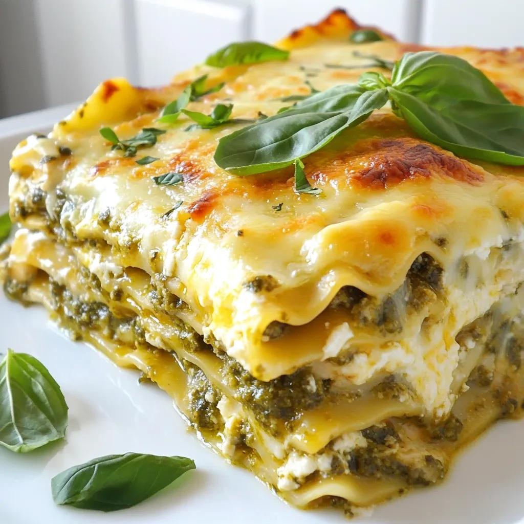 Creamy Pesto Chicken Lasagna Rich and Flavorful Dish