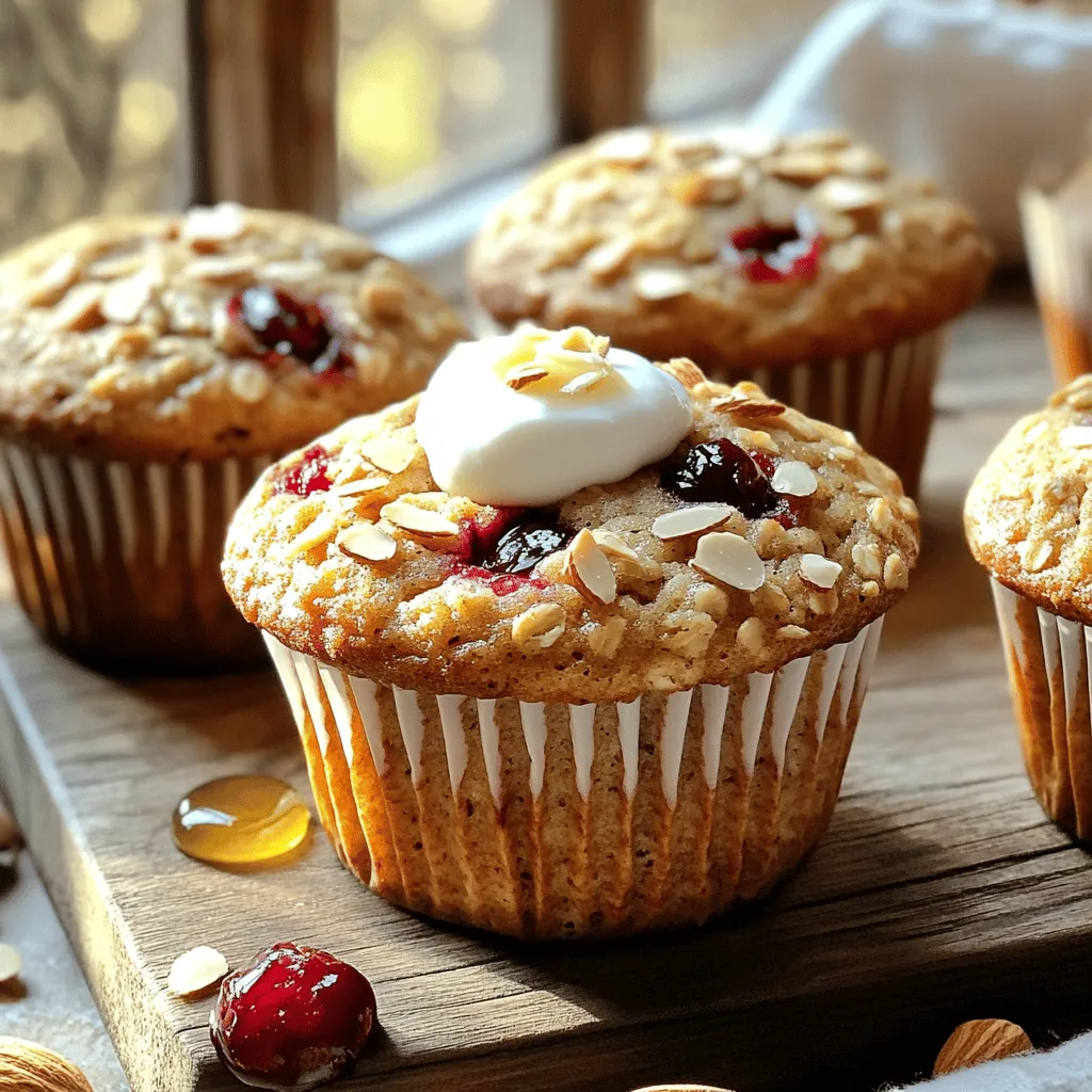 Cherry Almond Oat Muffins Simple and Tasty Recipe