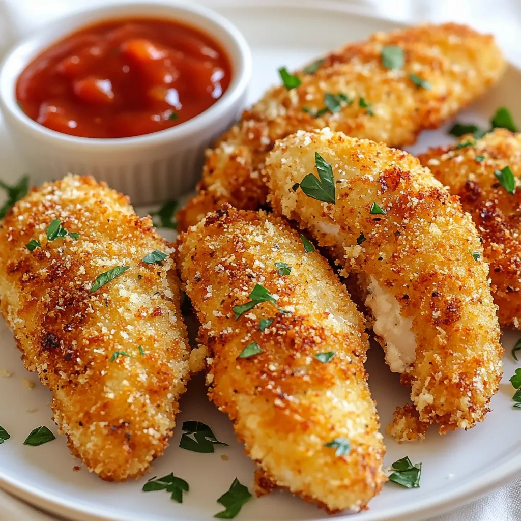 Parmesan Crusted Chicken Tenders Crispy and Flavorful