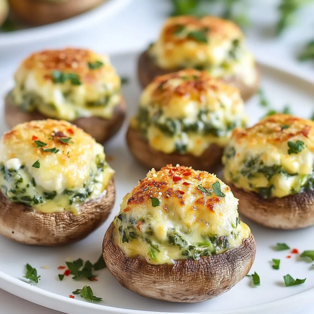 Cheesy Spinach Stuffed Mushrooms Delightful Dish
