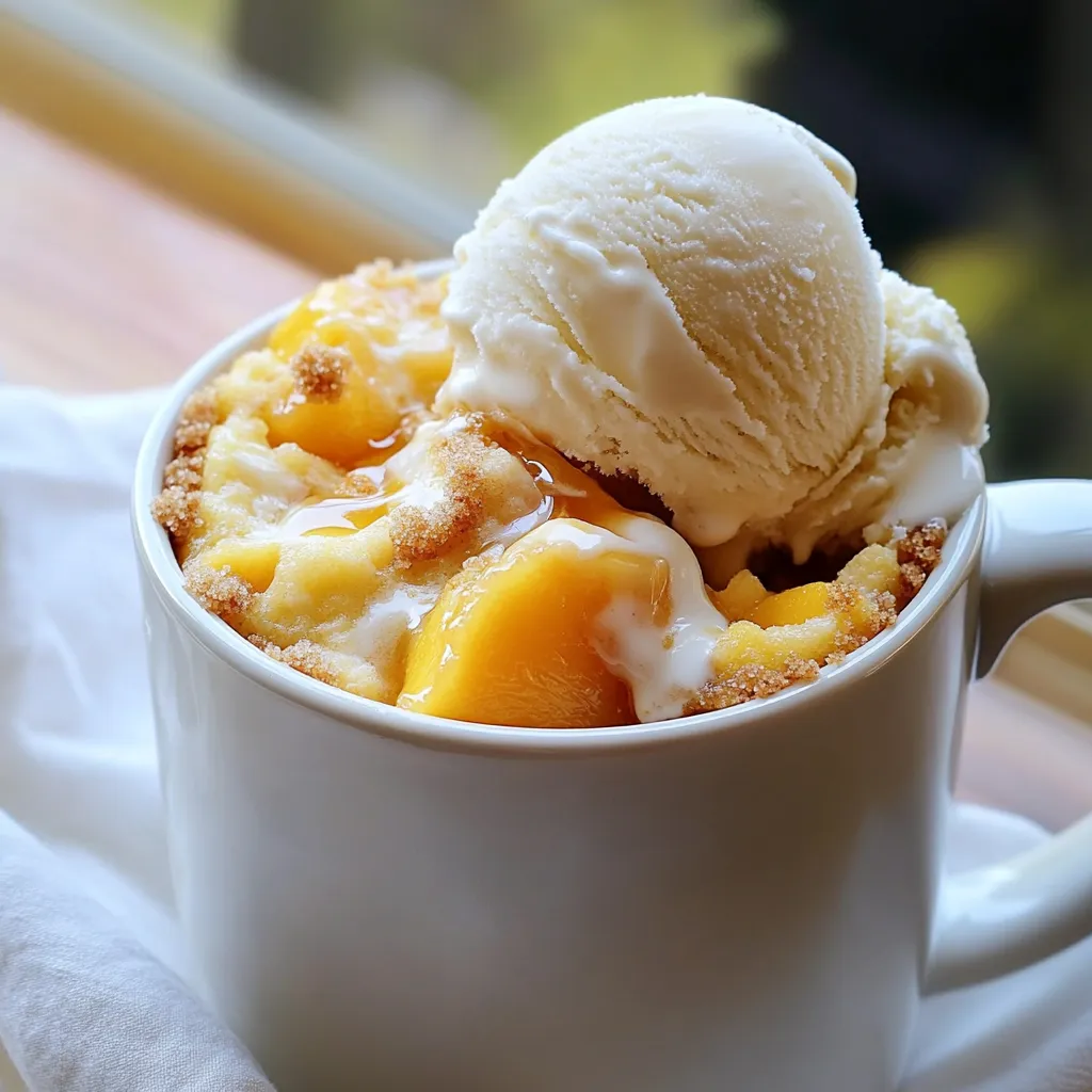 Microwave Peach Cobbler Mug Cake Simple and Sweet Treat