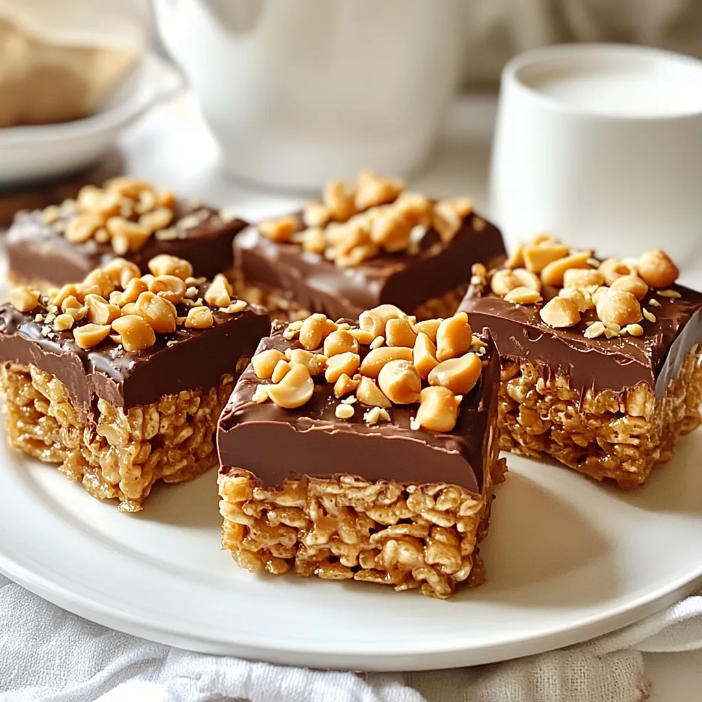 Peanut Butter Chocolate Rice Krispie Treats Delight