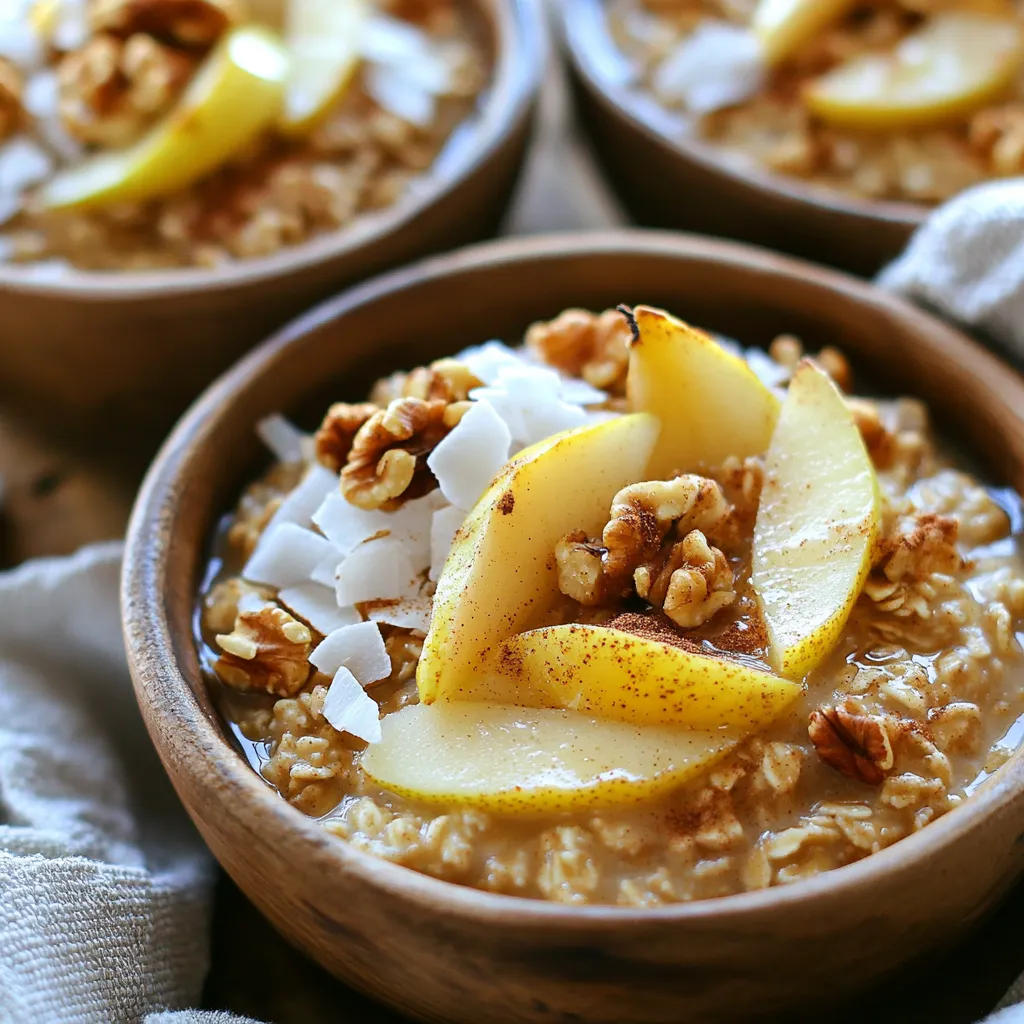 Cozy Spiced Pear Crumble Oatmeal Delightful Morning Dish