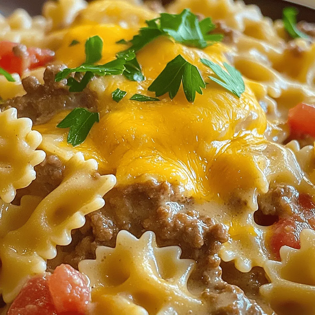 Cheesy Beef and Bowtie Pasta Savory Comfort Food