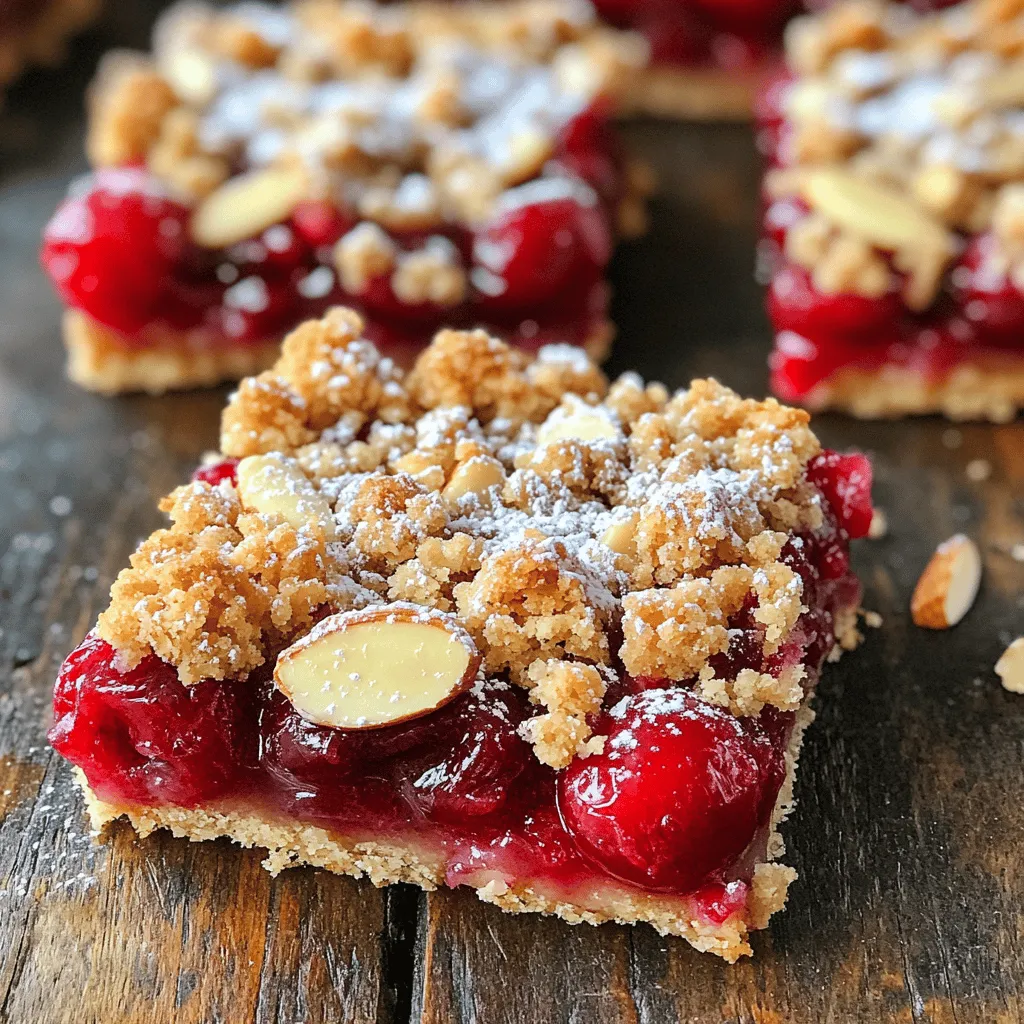 Cherry Almond Crumble Bars Sweet and Simple Recipe