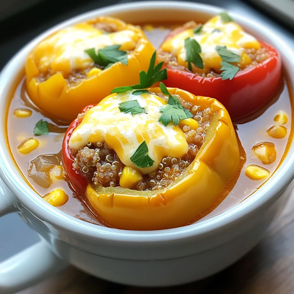 Savory Slow Cooker Stuffed Pepper Soup Recipe
