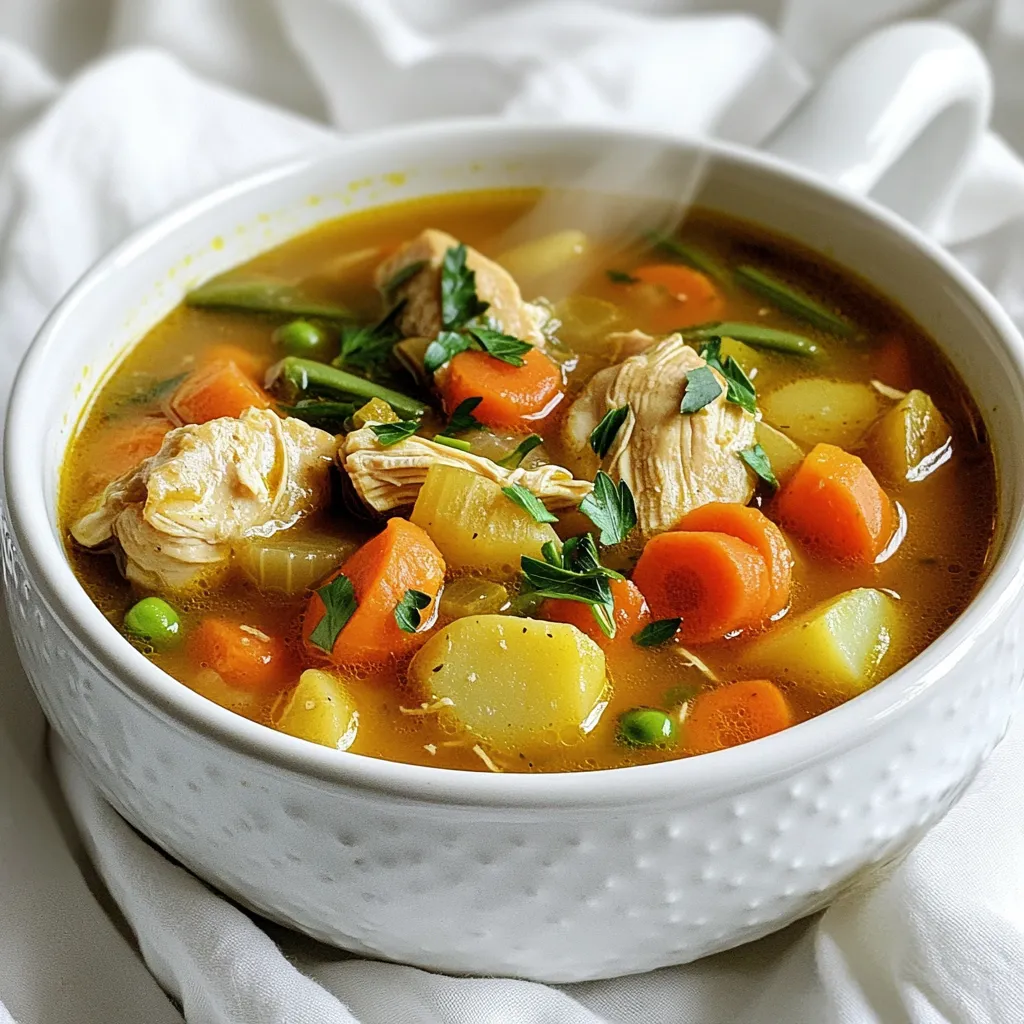 Slow Cooker Rustic Chicken and Vegetable Soup Delight
