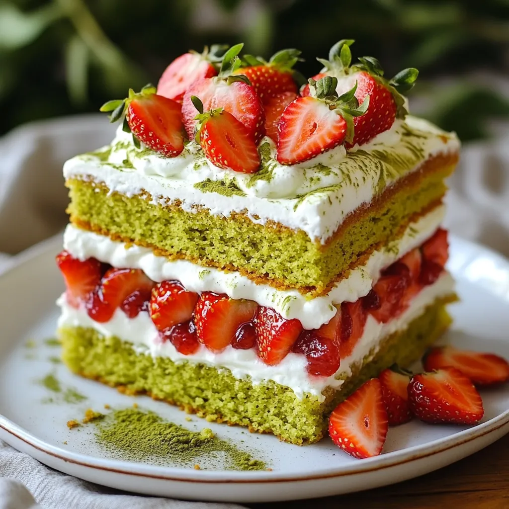 Matcha Strawberry Layer Cake Delightfully Fresh Treat
