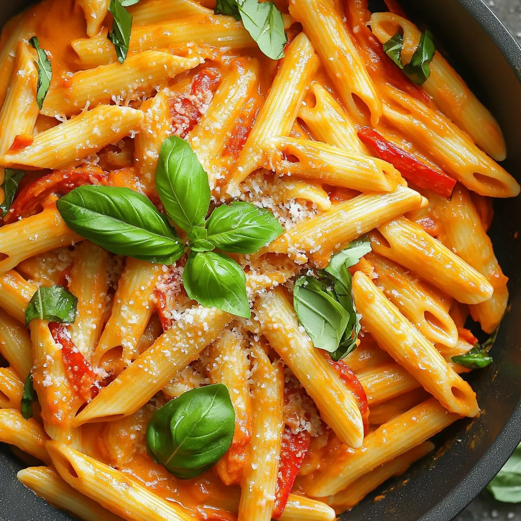 One-Pot Creamy Roasted Red Pepper Pasta Delight