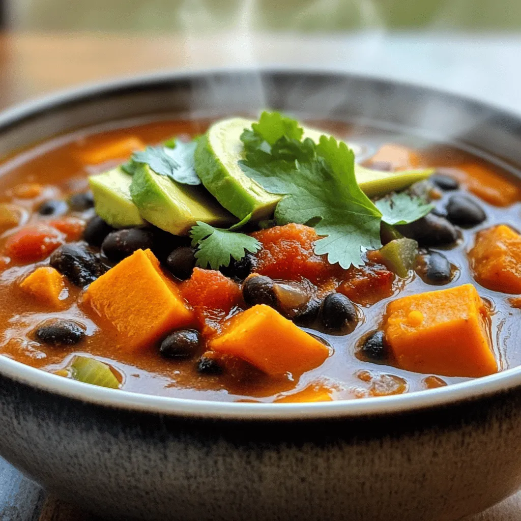 Savory Sweet Potato Black Bean Chili Quick and Easy Dish