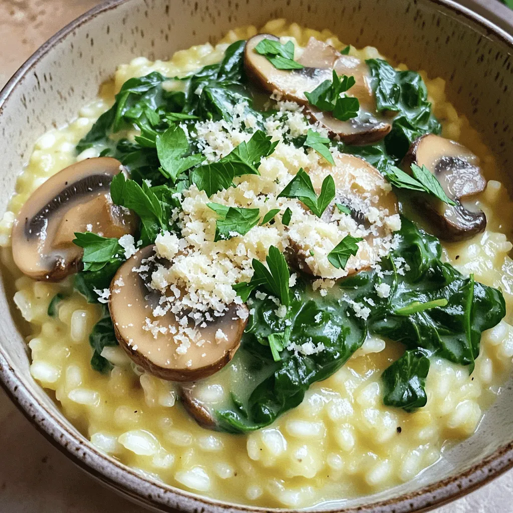 Creamy Mushroom Spinach Risotto Simple and Delicious