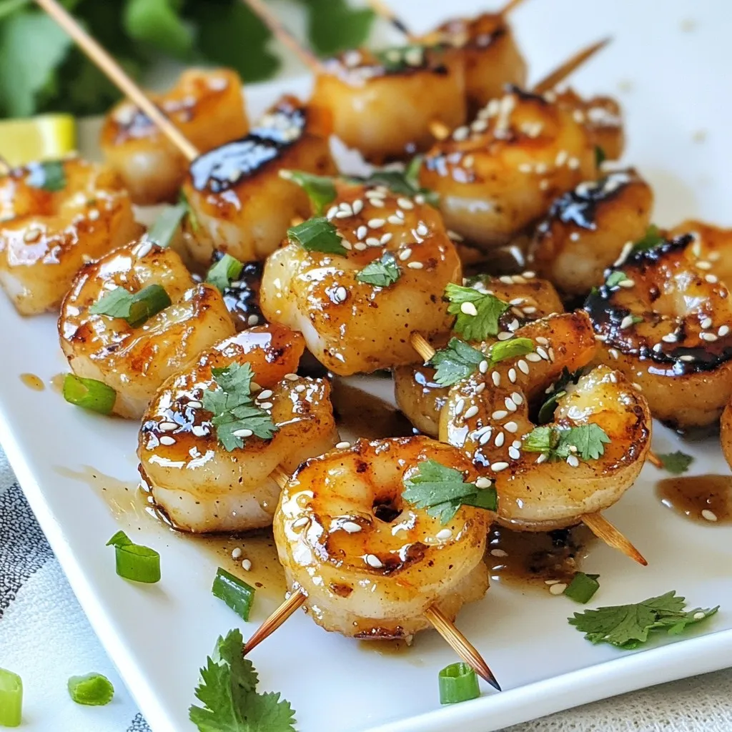 Honey Garlic Shrimp Skewers Delicious Easy Recipe