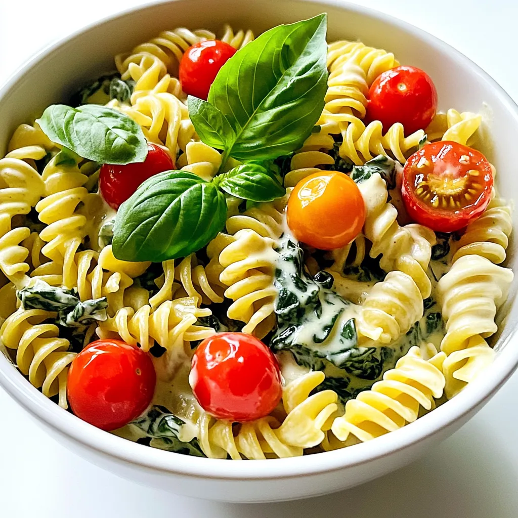 Creamy Spinach Tomato Pasta One Pot Delight