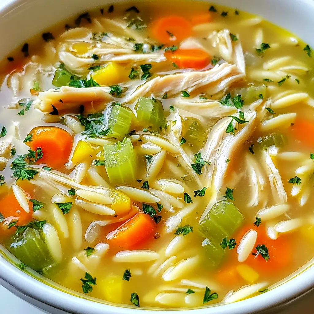 Lemon Garlic Chicken Orzo Soup Flavorful and Cozy Meal