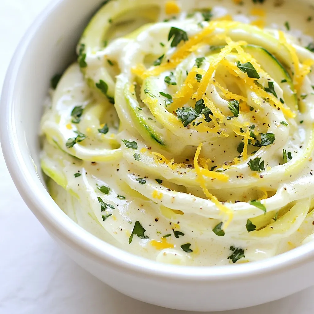 Lemon Garlic Zoodle Alfredo Simple and Tasty Recipe