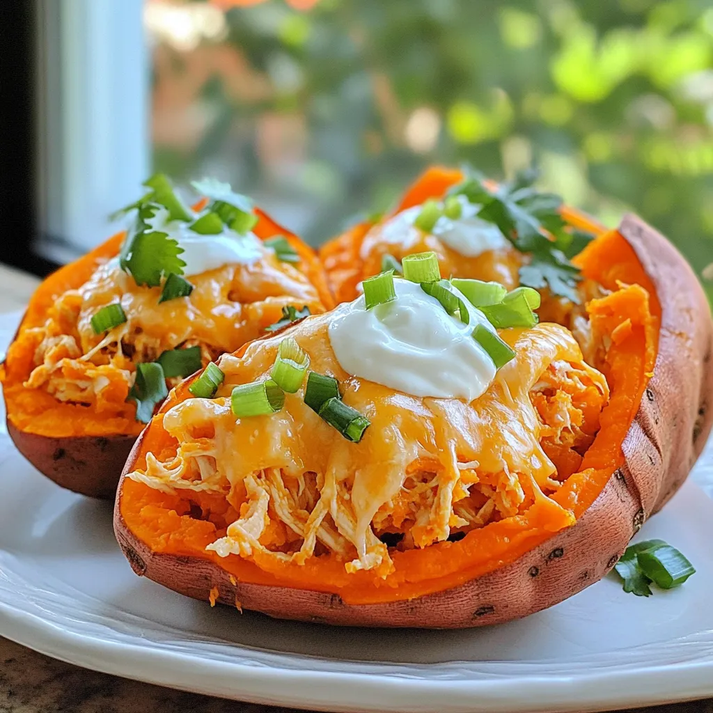 Buffalo Chicken Stuffed Sweet Potatoes Crispy Delight