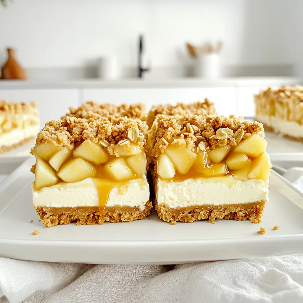 Caramel Apple Crisp Cheesecake Bars Delightful Treat