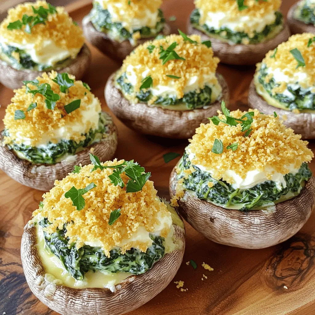 Creamy Garlic Spinach Stuffed Mushrooms Delight