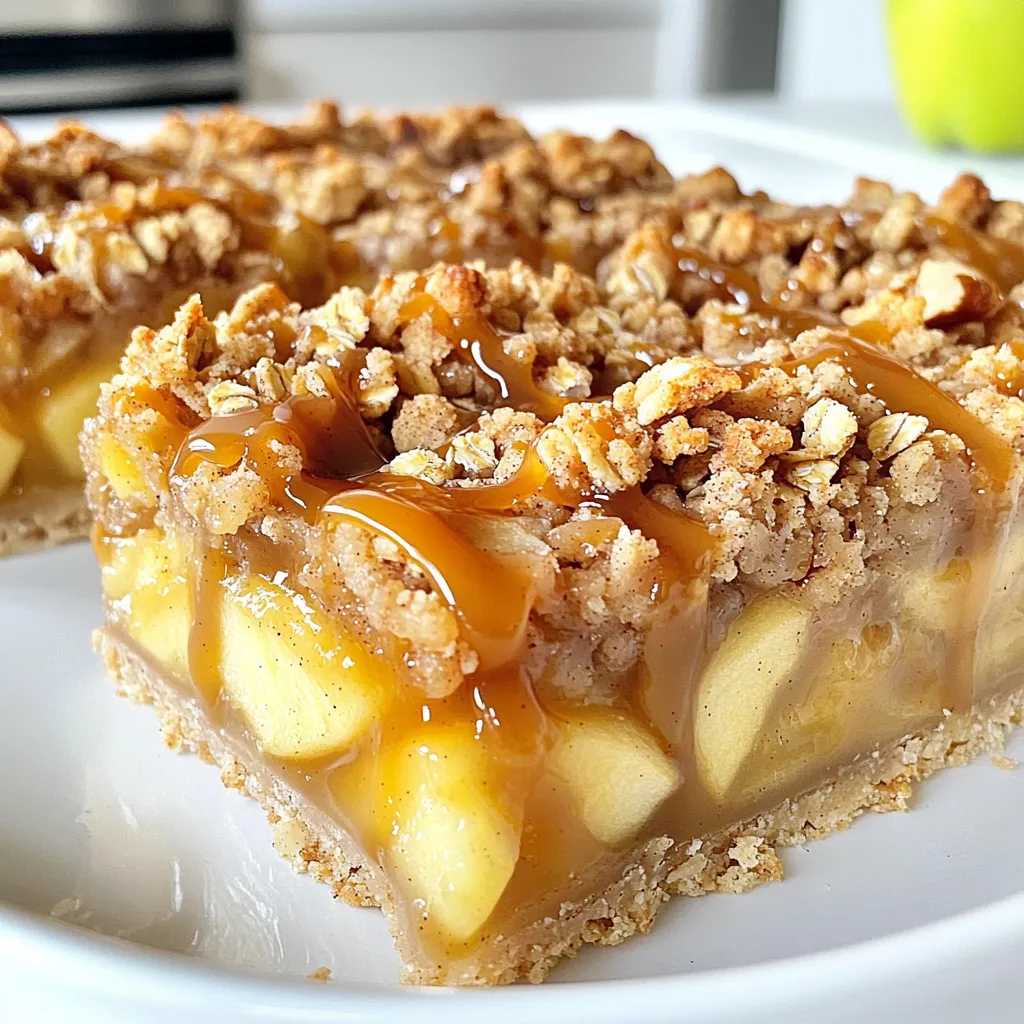 Caramel Apple Crumble Bars Deliciously Simple Treat
