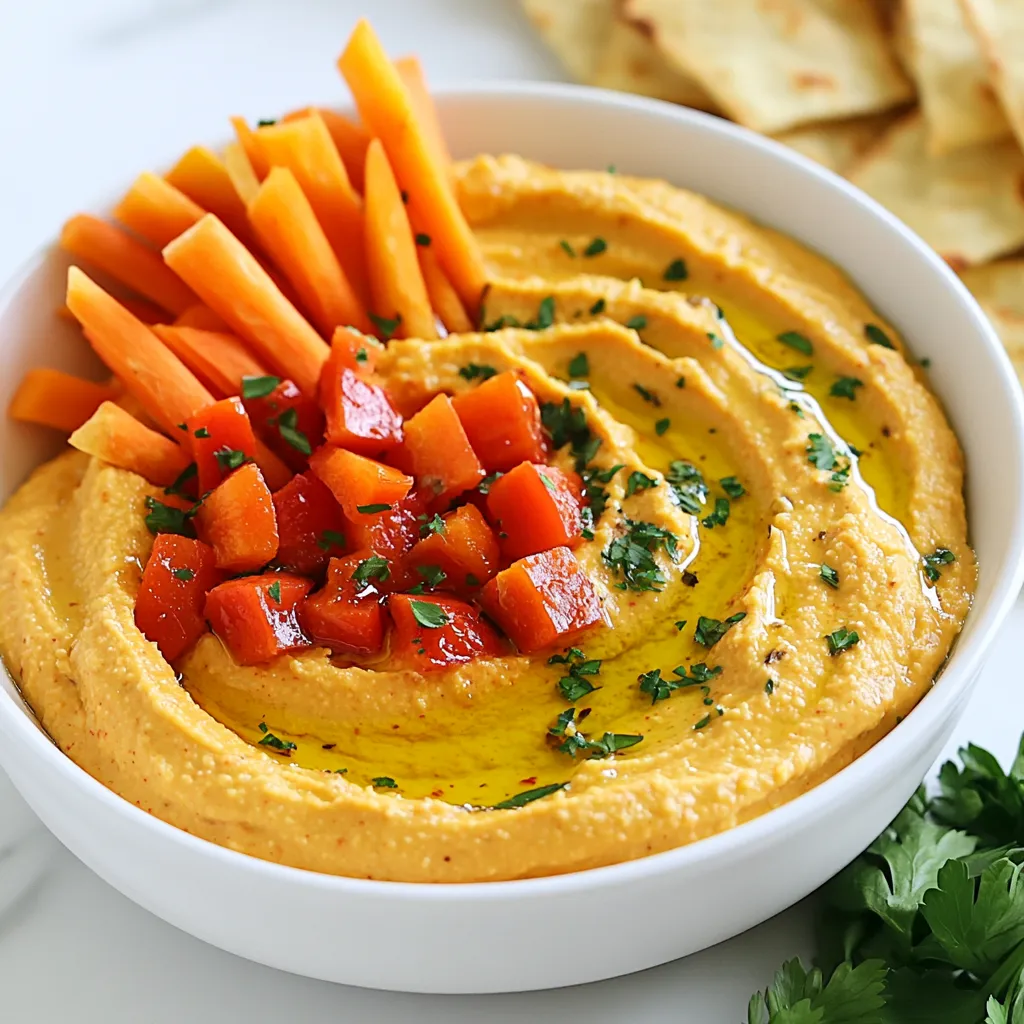 Roasted Red Pepper Hummus Quick and Flavorful Dip