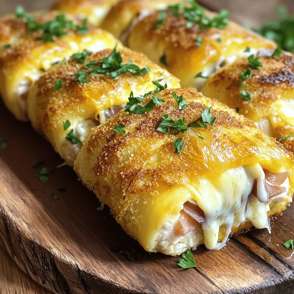 To make Crispy Creamy Chicken Cordon Bleu, gather these key items: