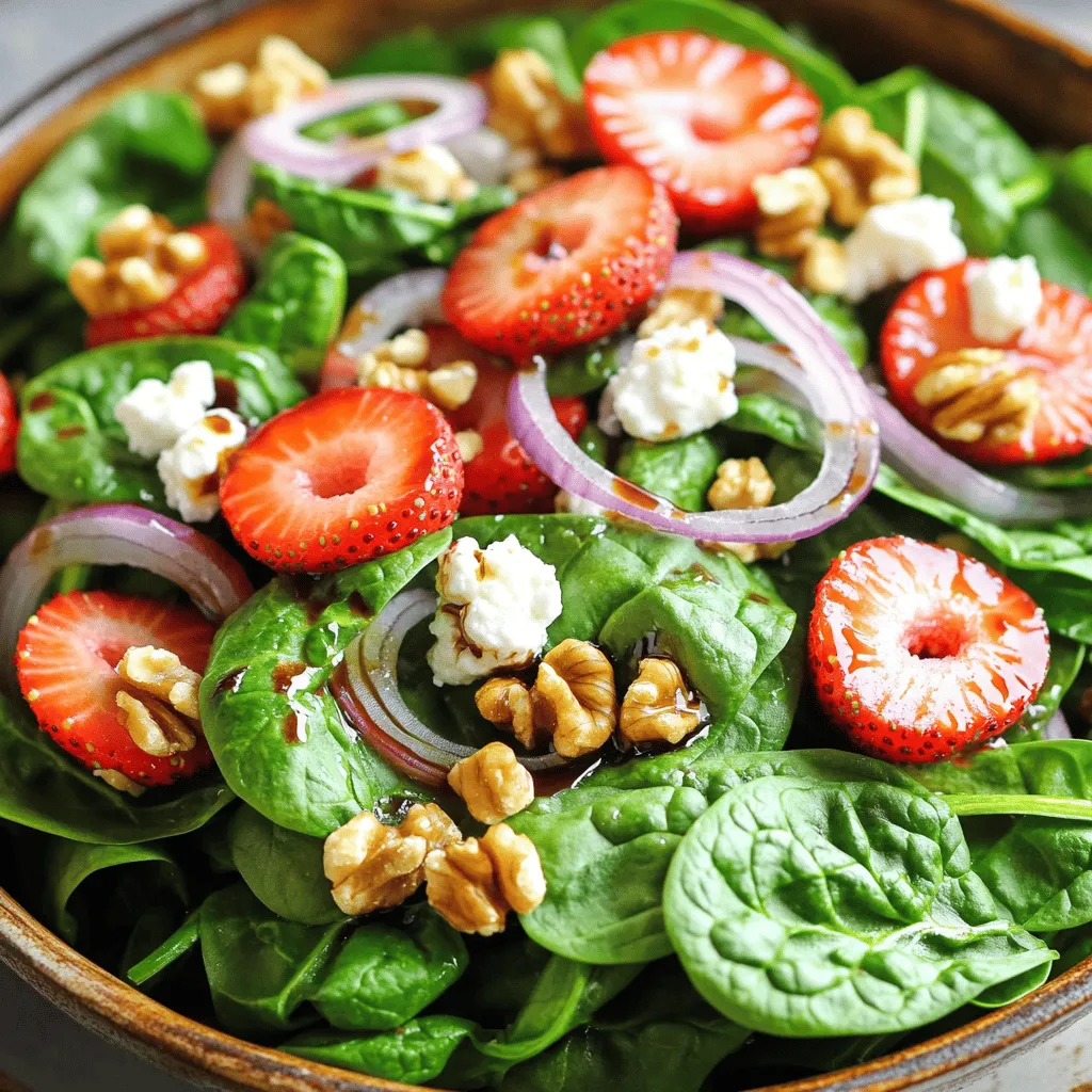 Savory Strawberry Spinach Goat Cheese Salad Delight