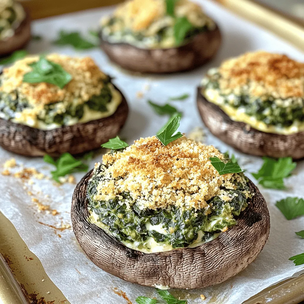 Spinach Stuffed Mushrooms Tasty and Simple Recipe