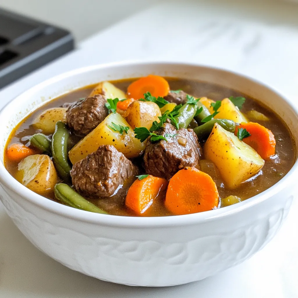 Slow Cooker Beef Vegetable Stew Hearty Comfort Meal