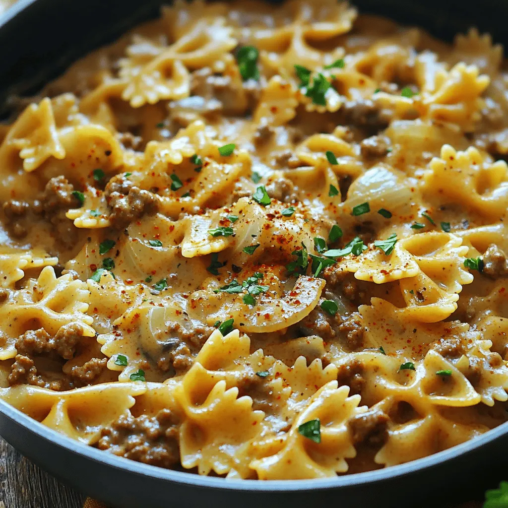 Creamy Beef Bowtie Pasta Flavorful and Easy Recipe