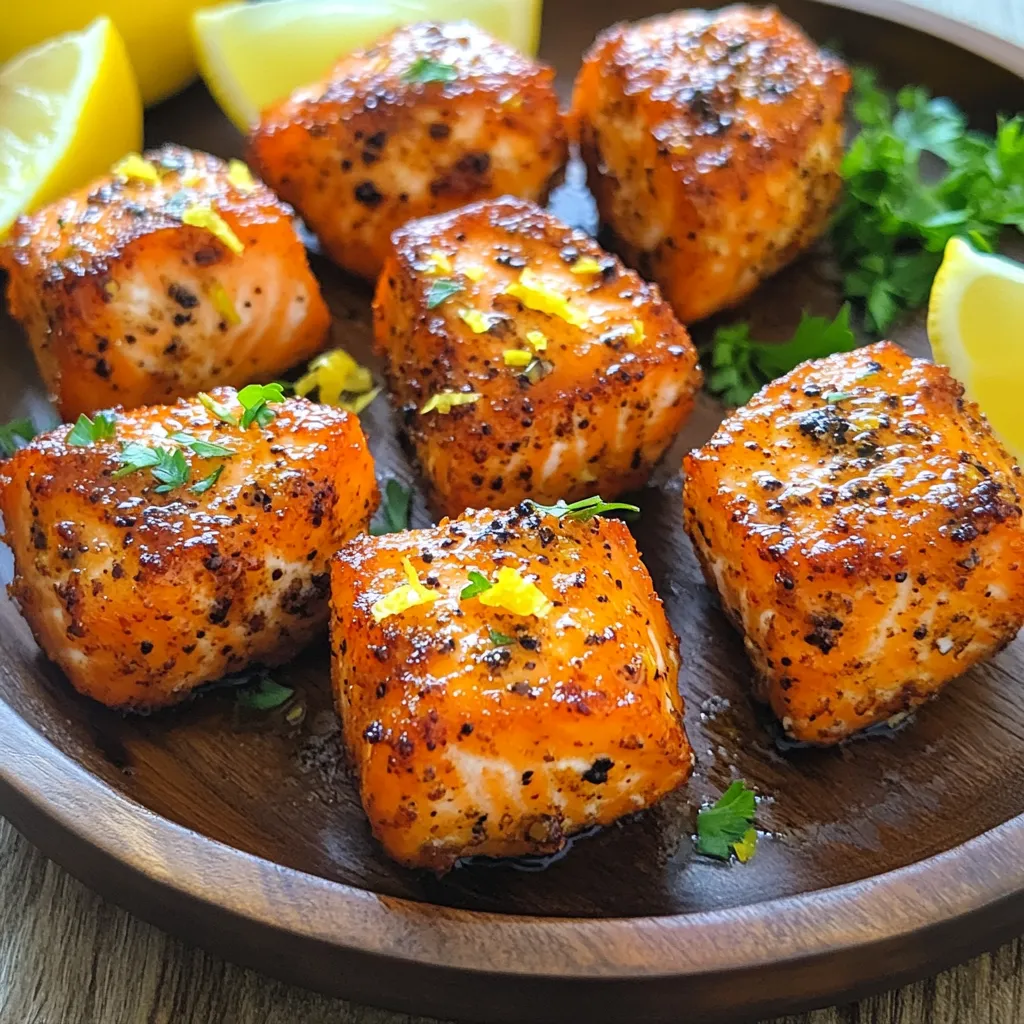 Air Fryer Lemon Pepper Salmon Bites Quick and Simple