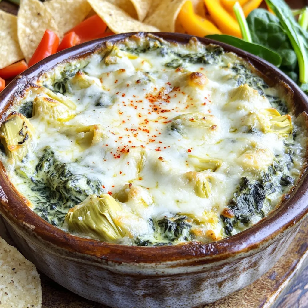 Savory Slow Cooker Creamy Spinach Artichoke Dip Recipe