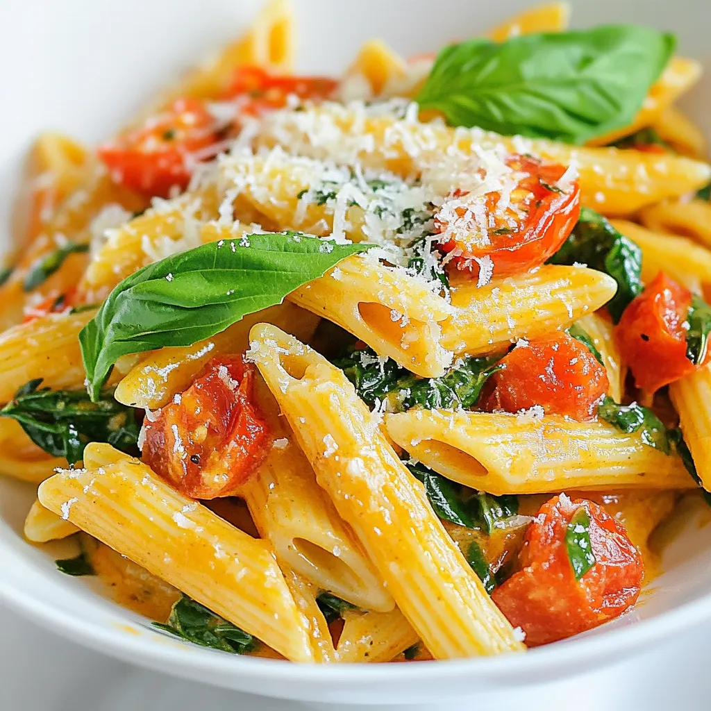 Creamy Tomato Spinach Penne Simple and Delicious Meal