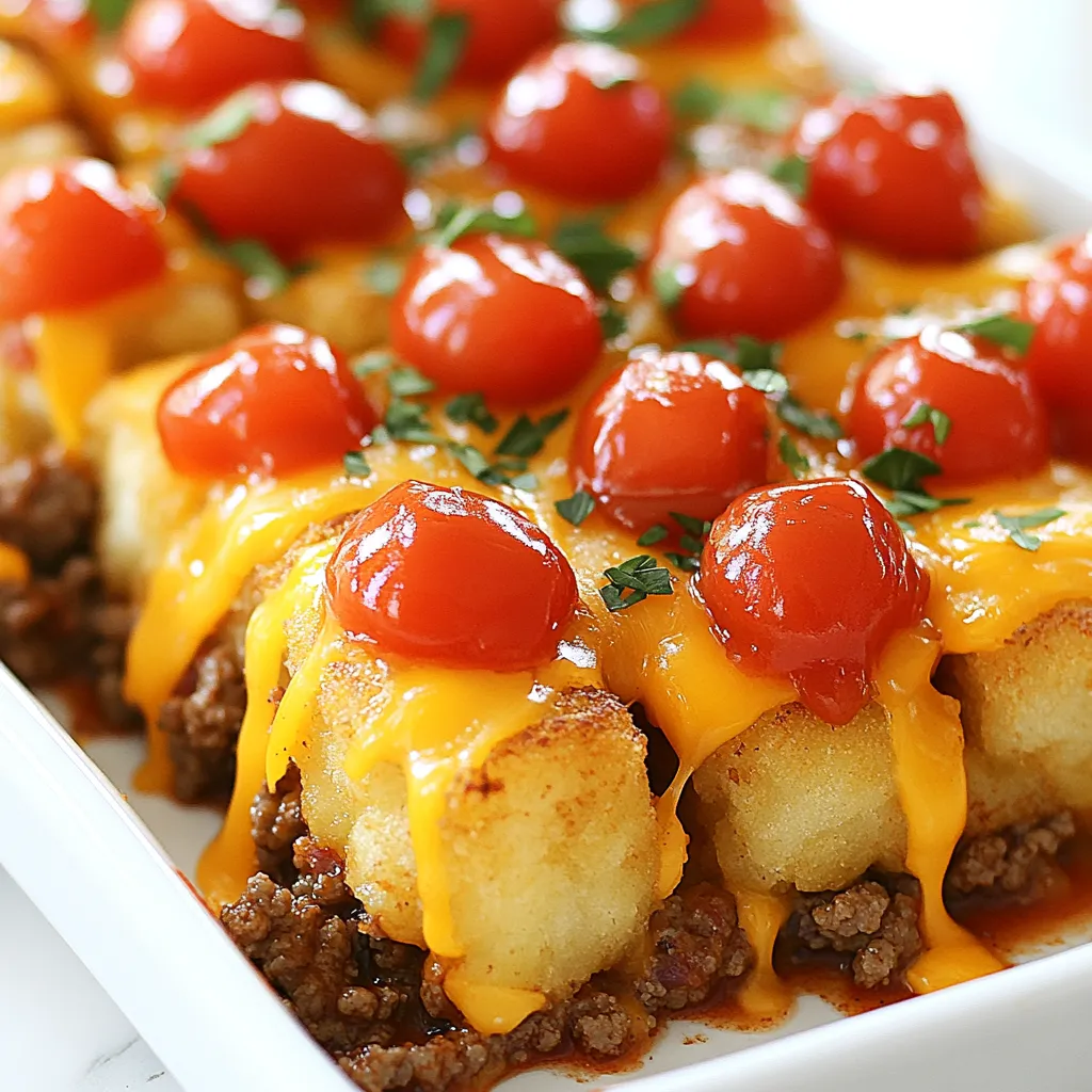 Loaded Cheeseburger Tater Tot Casserole Delight