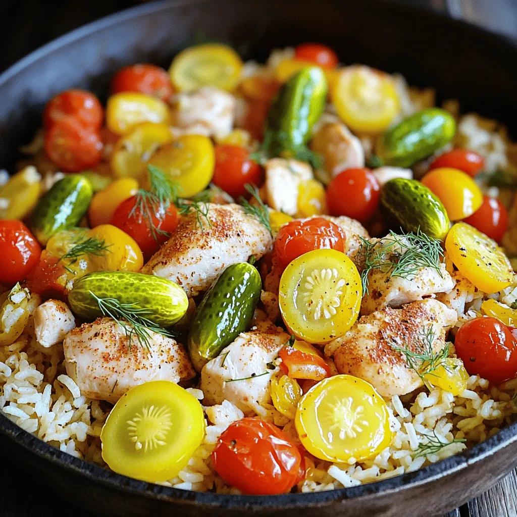 Pickle Ranch Chicken and Rice Skillet Delight