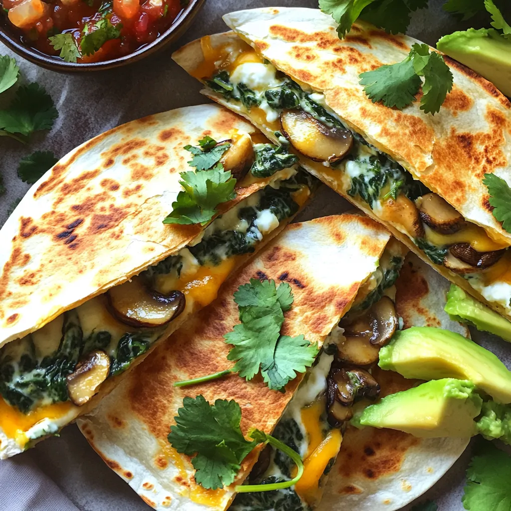 Creamy Spinach Mushroom Quesadillas Irresistible Delight