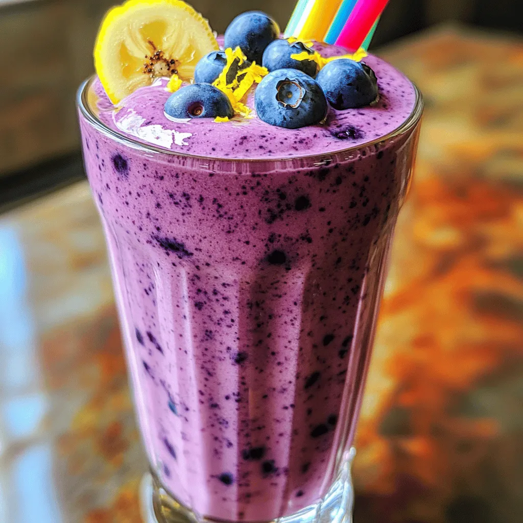 Lemon Blueberry Protein Shake Healthy and Refreshing Drink