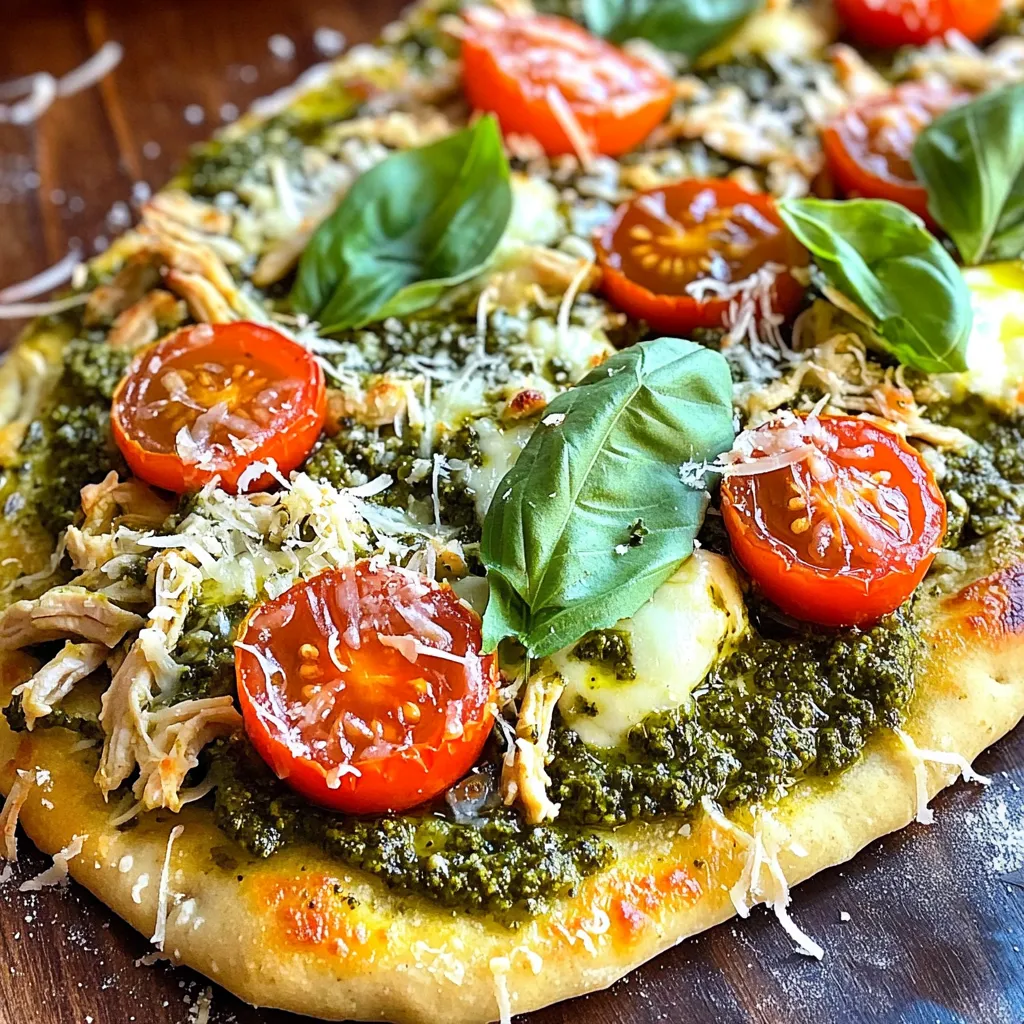Pesto Chicken Flatbread Savory and Easy Meal