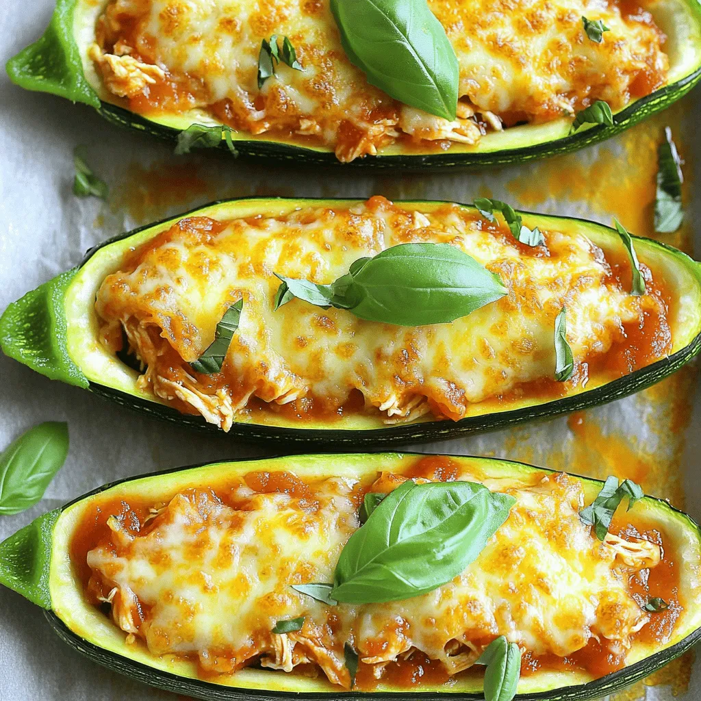 Chicken Parmesan Zucchini Boats Flavorful and Easy Dish