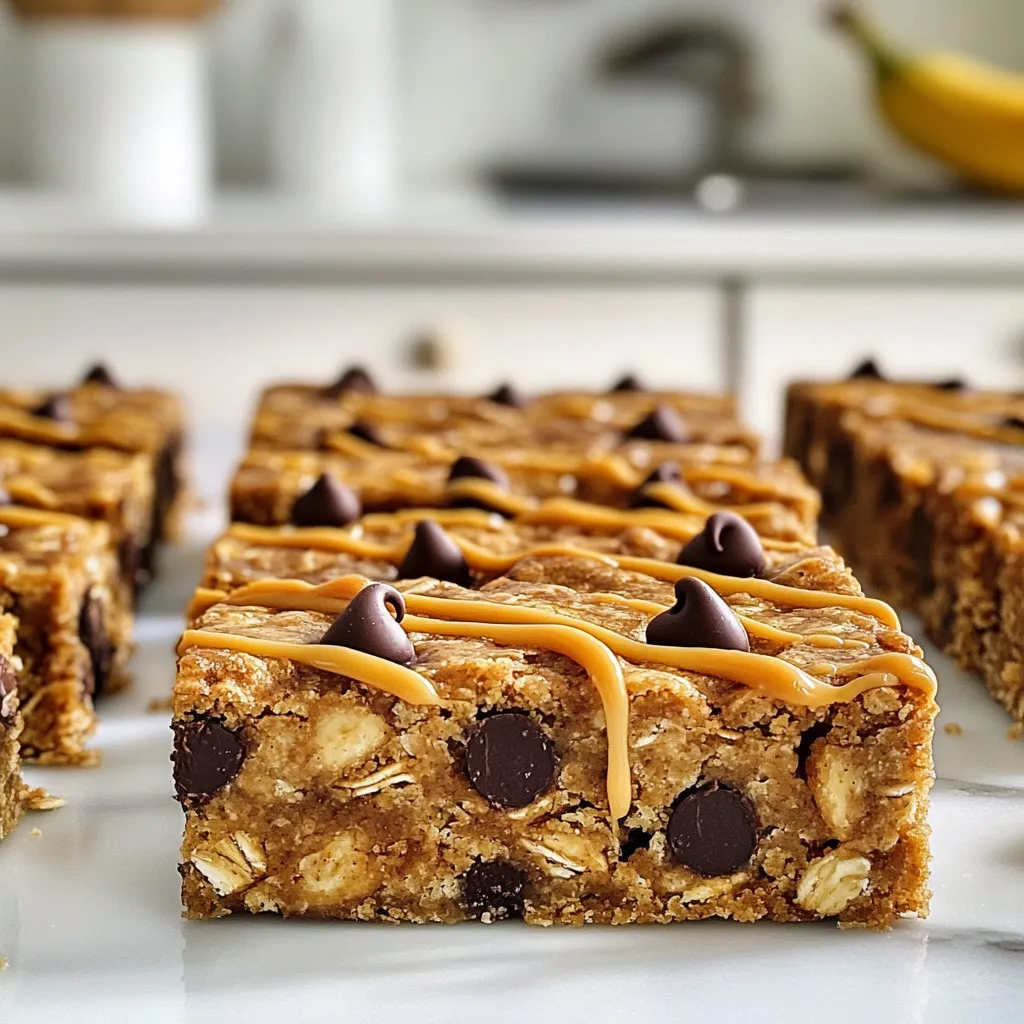 Chocolate Chip Banana Oat Bars Healthy Snack Treat