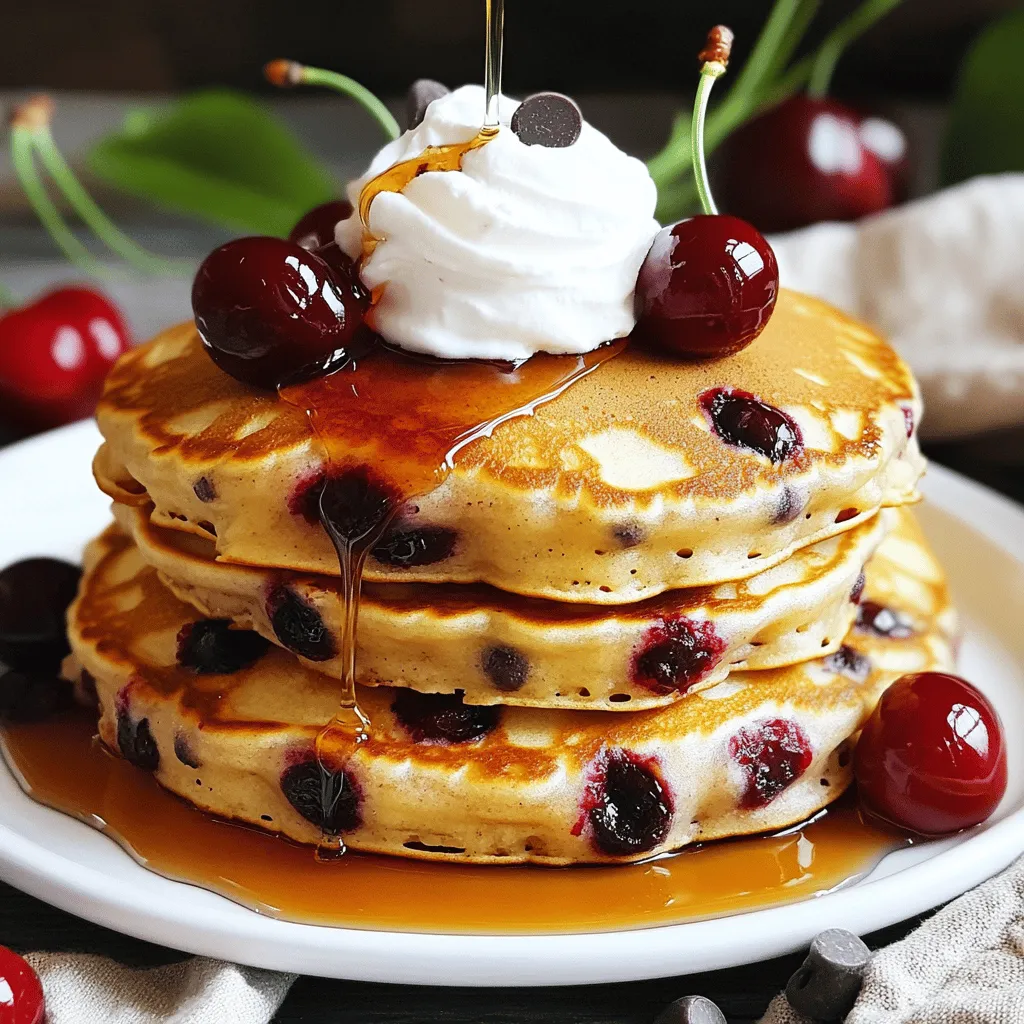 Cherry Chocolate Chip Pancakes Easy and Tasty Recipe