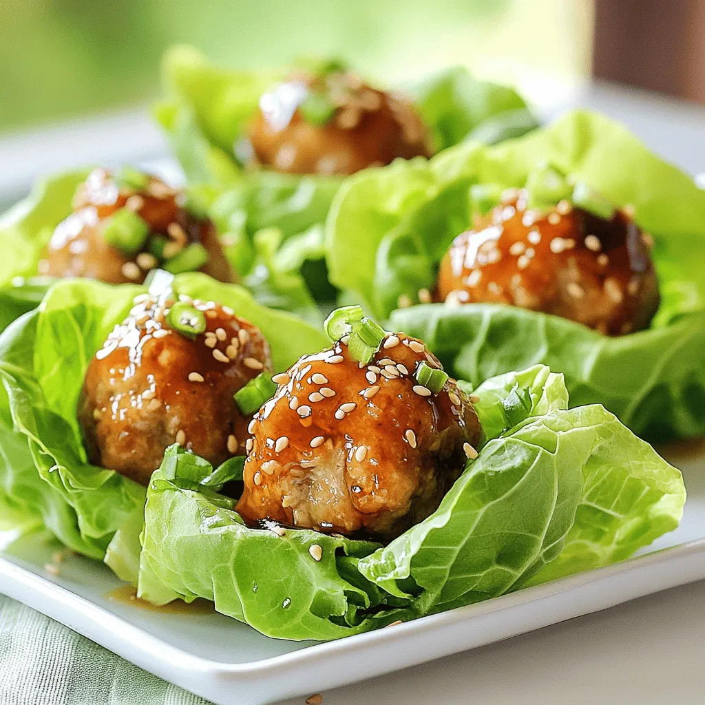 Sticky Asian Meatball Lettuce Cups Flavorful Delight