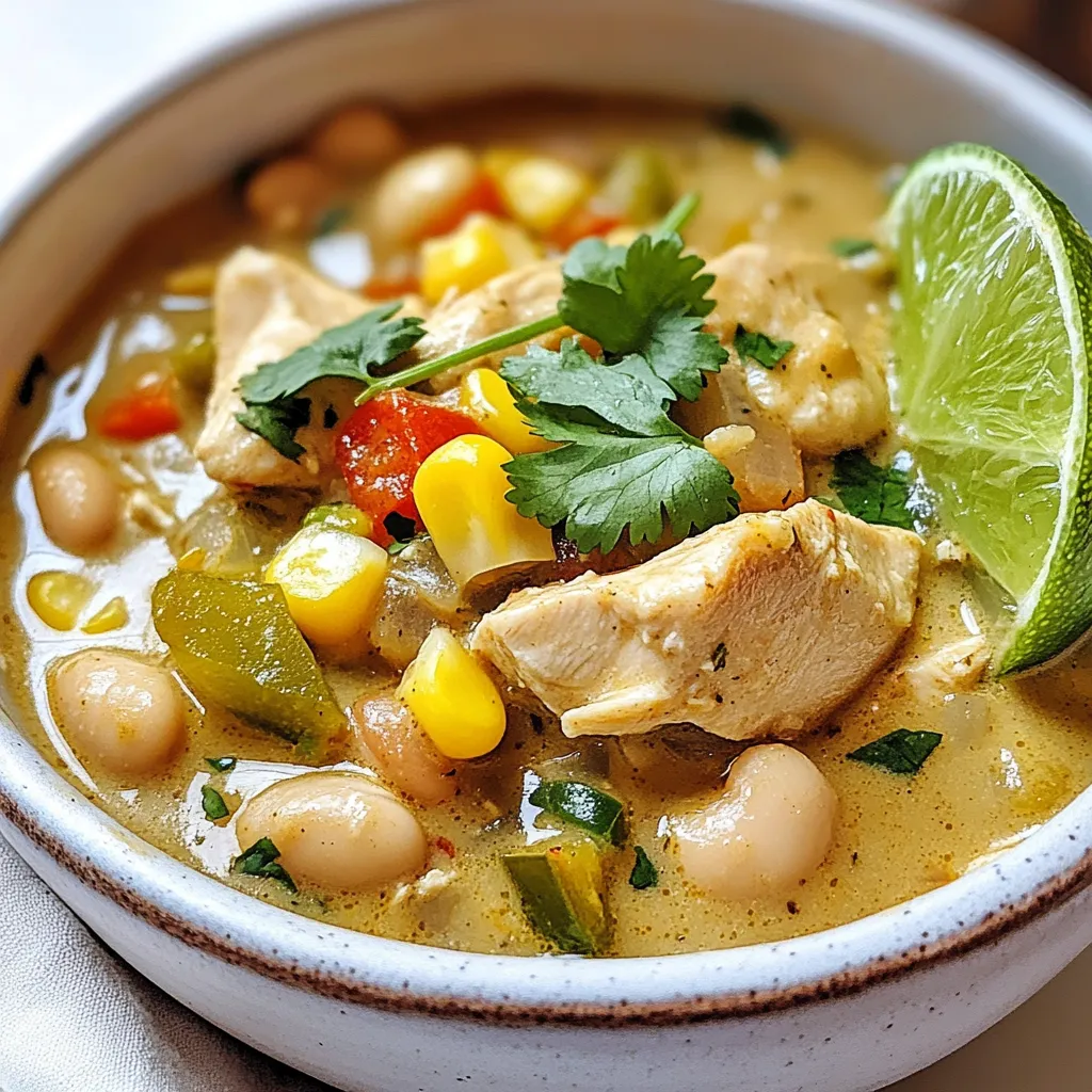 Creamy Garlic White Chicken Chili Comforting Delight