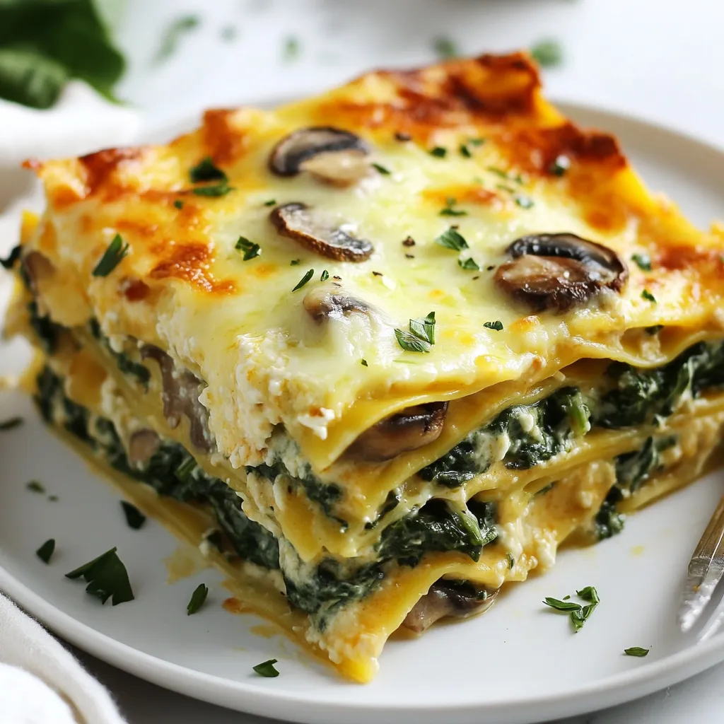 Creamy Spinach Mushroom Lasagna Flavorful Homemade Dish