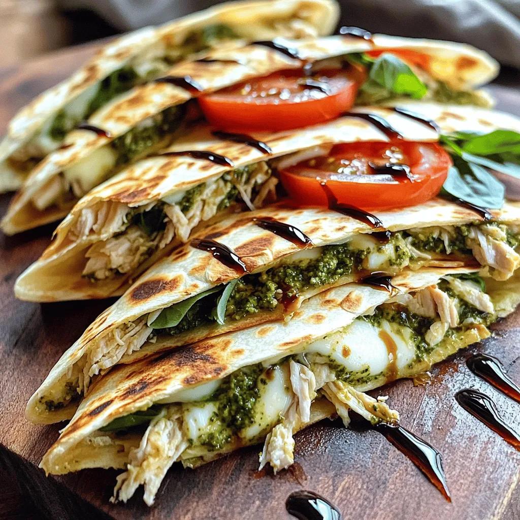 Minute Pesto Chicken Caprese Quesadillas Delicious Dish