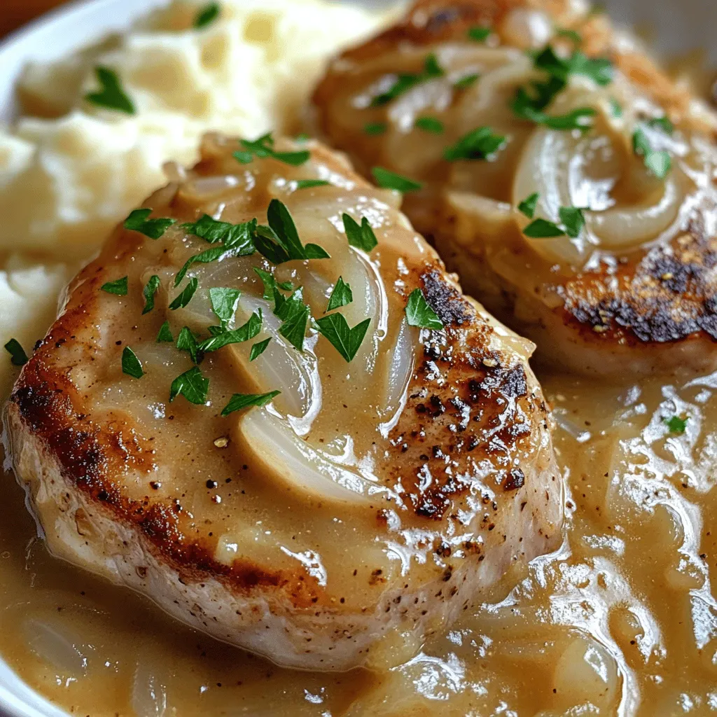 Here’s what you need for delicious smothered pork chops. Gather these items before you start cooking.