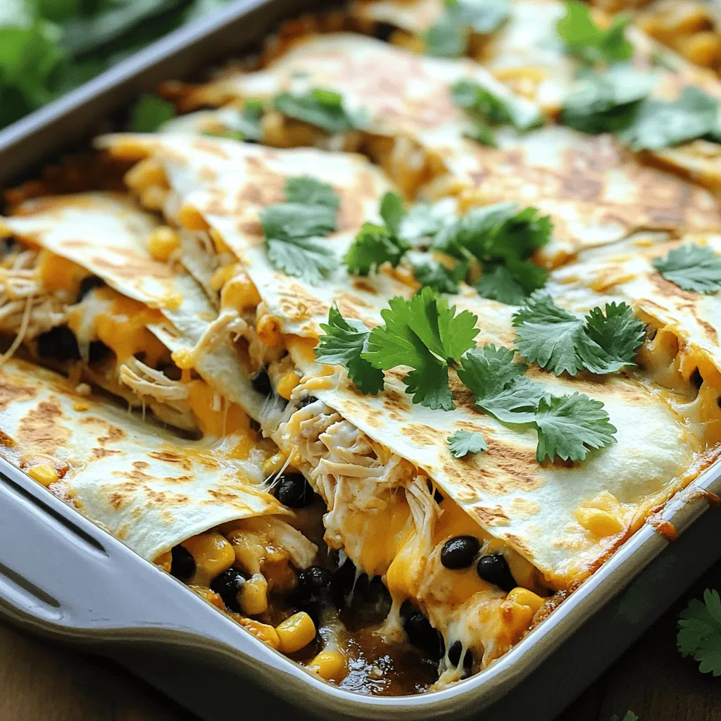 Chicken and Cheese Quesadilla Alfredo Bake Delight