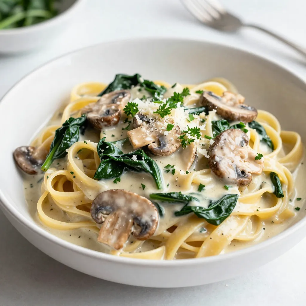 Creamy Mushroom Spinach Pasta Flavorful Weeknight Meal