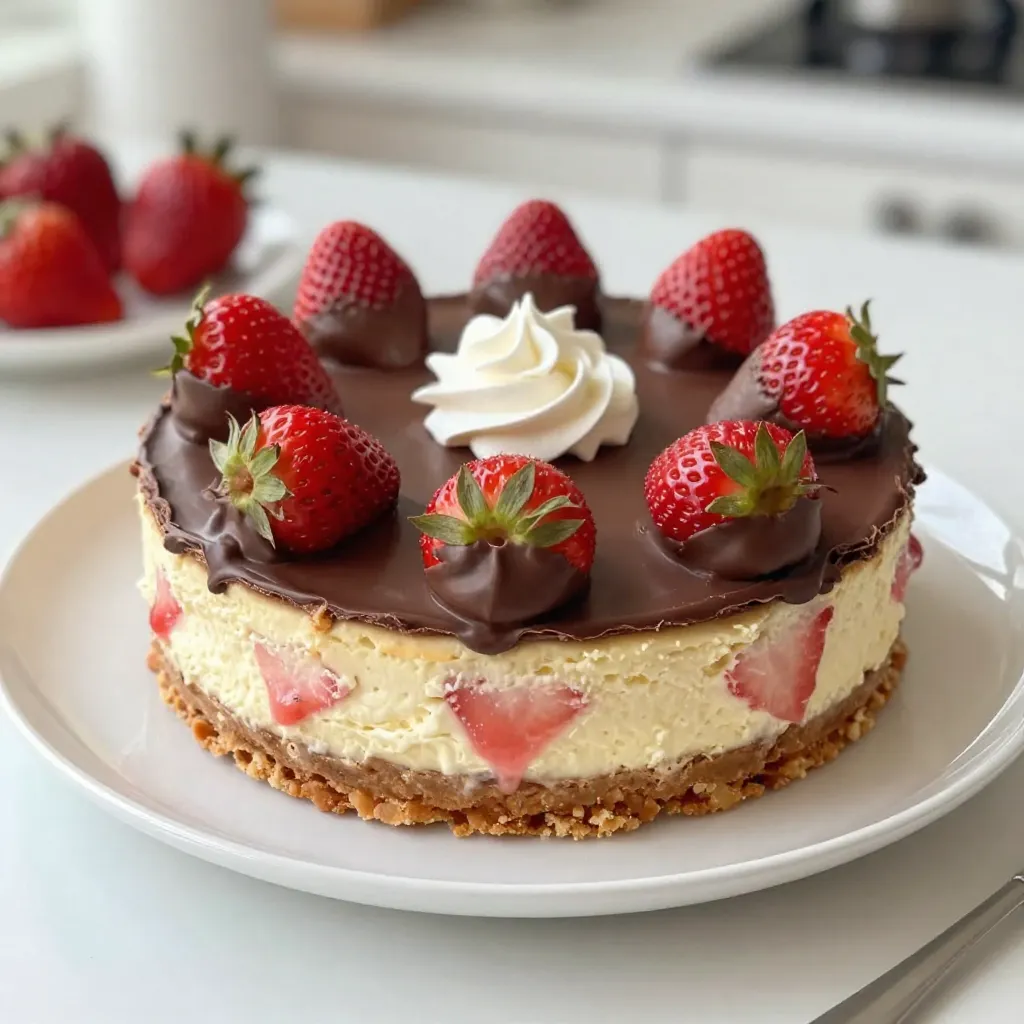 Chocolate Covered Strawberry Cheesecake Delightful Treat