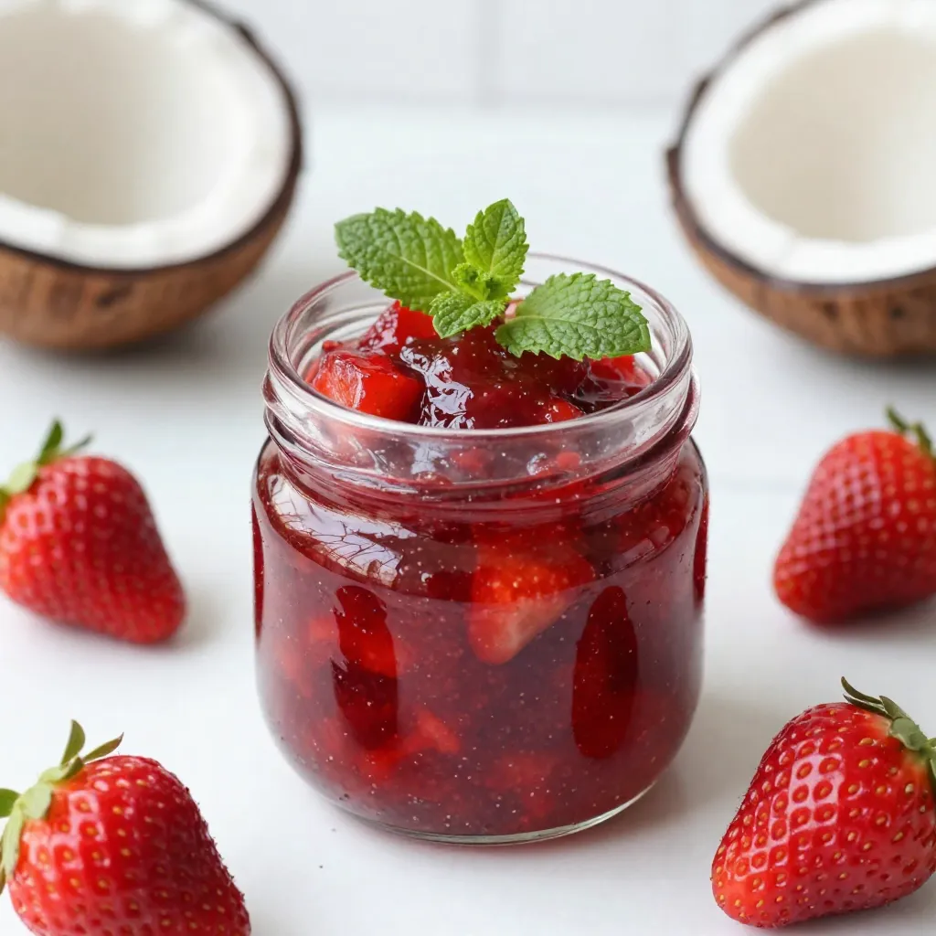 Strawberry Coconut Chia Jam Tasty and Healthy Spread